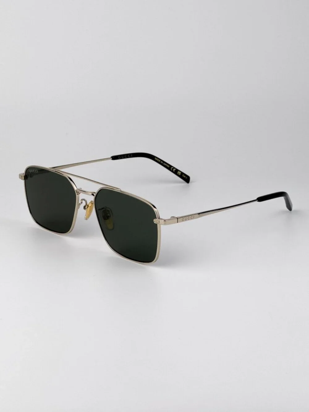 Gucci Men’s Sunglasses Gold Grey Rectangular/Pilot GG1957SA 001 NEW AUTHENTIC